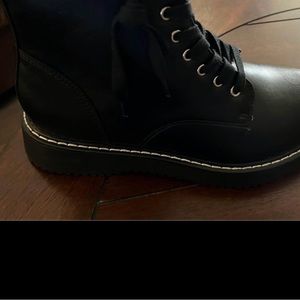 Madden Girl Kurrt Black Combat Boots Size 8 5